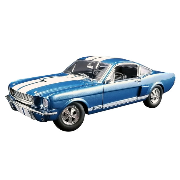 Muscle Machines 1966 Ford Shelby Mustang GT-350 Blue with White Stripes 1:18 Diecast Car for sale online